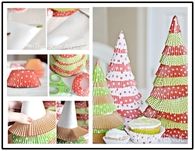 How to make christmas tree from cupcake liners