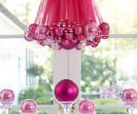 Christmas Ornament Table and Chandelier