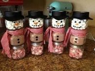 Christmas Snowmen Jars