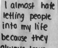 people always leave