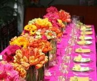 Pink Flower Table