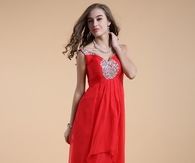 Floor Length Red Evening Dress