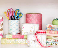 Decorative wrapped tin cans