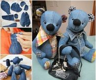 How to make denim teddy bears
