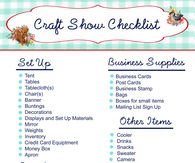 craft Show Checklist