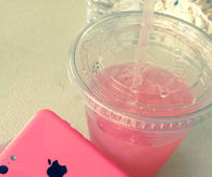 Pink iPhone and pink juice