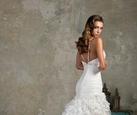 Gorgeous Wedding Gown with Spaghetti Straps and Ruffled Skirt