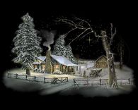 Cozy Cabin on a Cold Winter Night