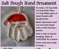 salt dough hand ornament