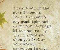 I crave you