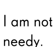 I am not needy.  I am wanty.
