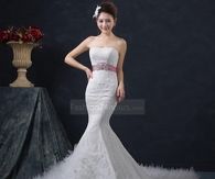  Belted Mermaid Wedding Dress