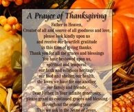 a Prayer of Thanksgiving
