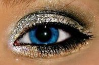 Blue eye and silver glitter