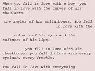 you fall in love with everything