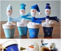 How to make snowmen in clay pots