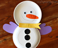DIY Paper Plate Snowmen
