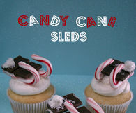 Candy Cane Sled Cupcakes