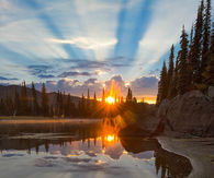 Sun rising from mid West