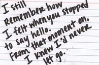I'd never let go
