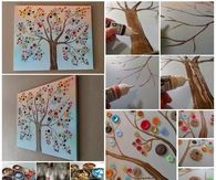 How to make button tree wall art