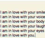 I am in love with you