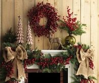 Mantle Decorated for Christmas