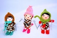 Cute Little Pinecone Kid Ornaments
