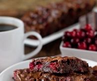 Cranberry Brownies with Coffee