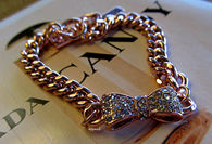 Gold Glitter Bow Bracelet