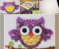 Making button art wit an owl