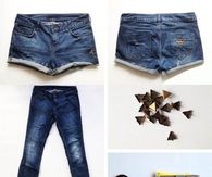 How to make studded shorts from old jeans