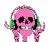 Skeleton Rocking Out to the Music