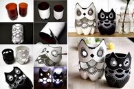 How to make bottle owl lumunaries