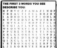 The first 3 words you see, describe you