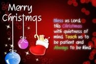 Bless us Lord this Christmas with quietness of mind....