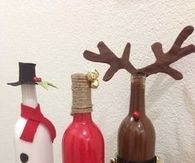 Painted Bottles for Christmas