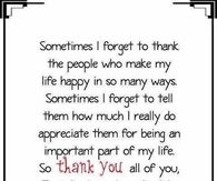 Thank you all for being there