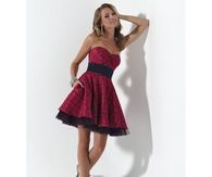 Strapless Plaid Party Dress