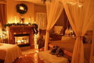 Nighttime Christmas Bedroom