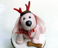 Cute Puppy Reindeer Cupcakes