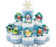 Christmas Cupcakes with Snowman Sugar Cookie Topping