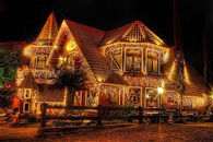 Beautiful House Lit Up for Christmas