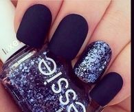 Matte and Glitter Nails