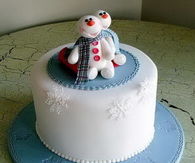 Adorable Snowman Cake