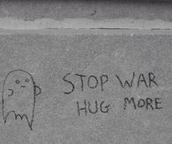 Stop war, hug more