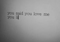You said you love me, you lied