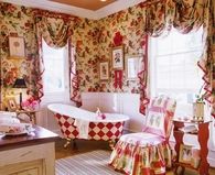 Cheerful Country Red Bathroom