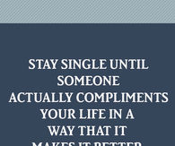 Staying single 