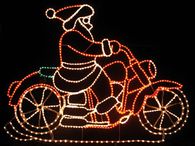 Animated Santa on Motorcycle Lights